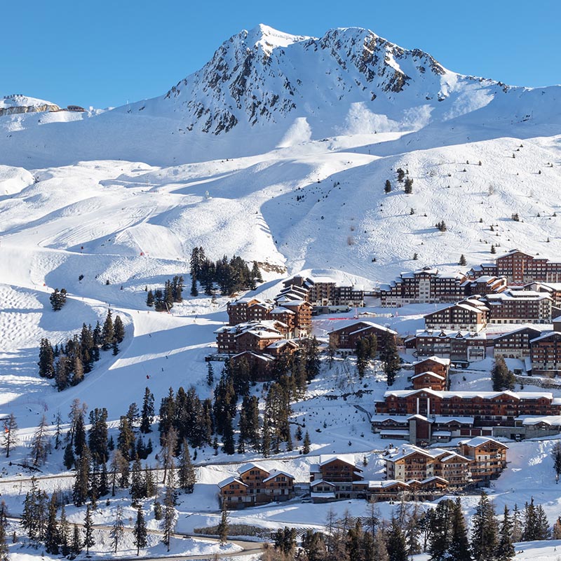 Vue sur la célèbre station de La Plagne